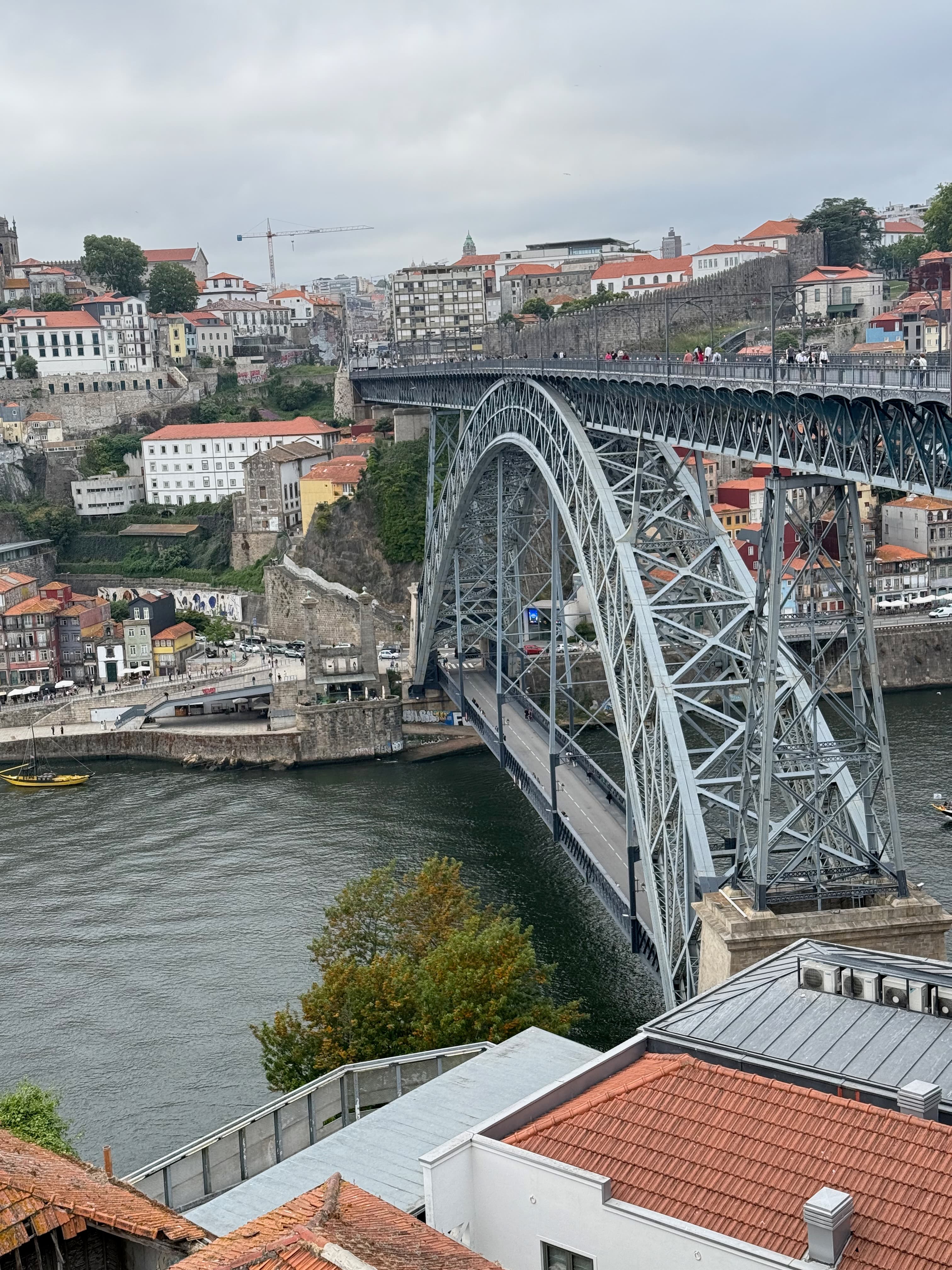 The iconic double-decker Luís I Bridge spanning the Douro River.